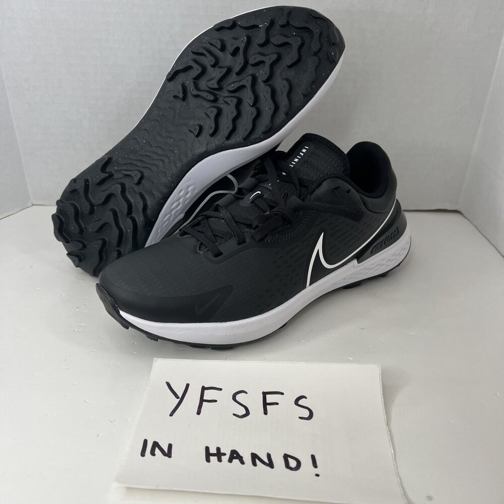 Nike Infinity Pro 2 Men’s Golf Shoes Smoke Grey Black White Size 9.5 Wide NEW